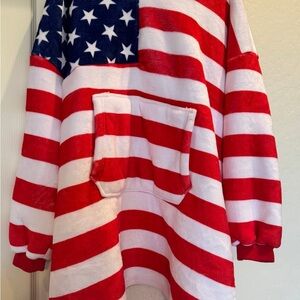 USA Flag American Hoodie Unisex Adult Women Men Oversized Sherpa Patriotic XL